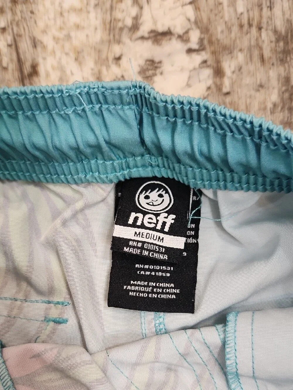 Neff Aqua Floral Swim Shorts with Pink & Purple Blooms